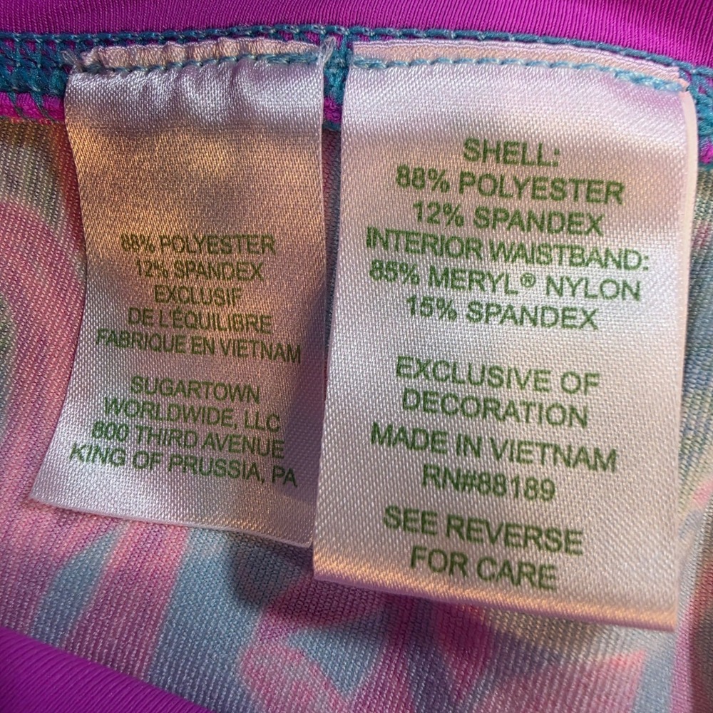 Lilly Pulitzer Luxletic Weekender High Rise Leggings Seaweed Samba Pink Green M - Picture 8 of 8